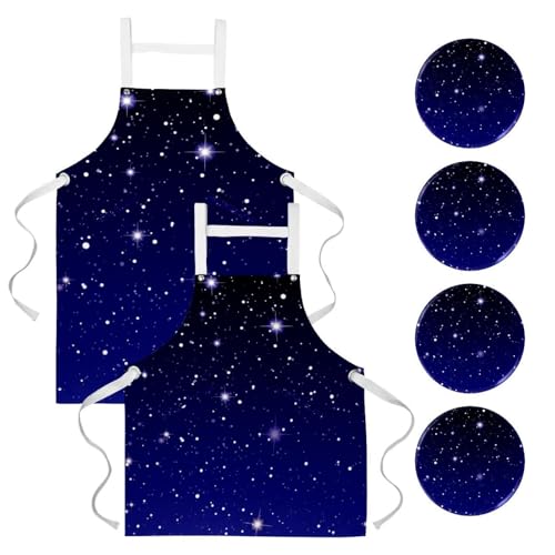 Lot de 2 tabliers de cuisine à motif ciel étoilé, parfaits pour offrir aux passionnés de pâtisserie