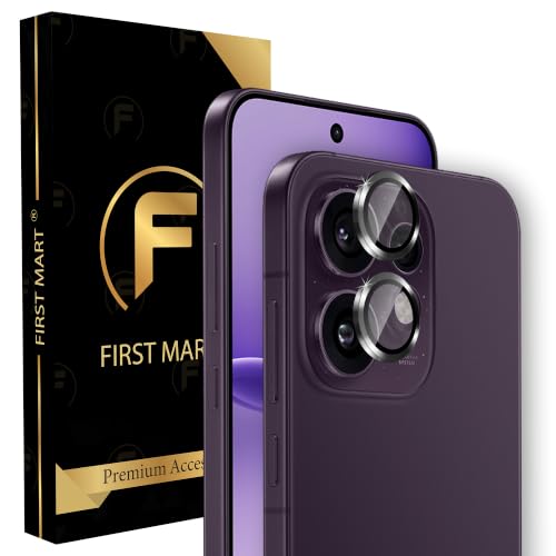 Image of FIRST MART Black Camera Ring Guard Protector for Oppo Reno 16 | Tempered Glass with Metal Alloy Rings, HD Clear, Scratch Resistant, Case-Friendly | Pack of 1