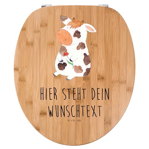 Mr. & Mrs. Panda Personalisierter Klodeckel Kuh - Personalisierte Geschenke, Kühe, Klobrille, Toilettendeckel mit Spruch, Hof, Bauernhof, Personalisiert, Namen, Milch