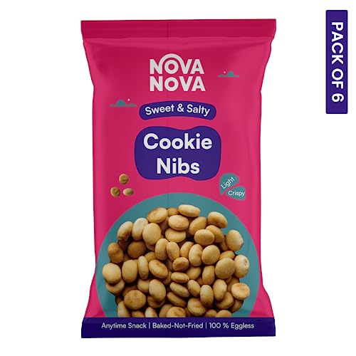 Image of Nova Nova Cookie Nibs I All Day Savoury Snack Packs I Pack of 6 I Classic Sweet n Salty Flavour