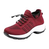 Zapatillas Mujer, Ortopédicos Casual Andar Trainers Deportiva Zapatos Vino 38