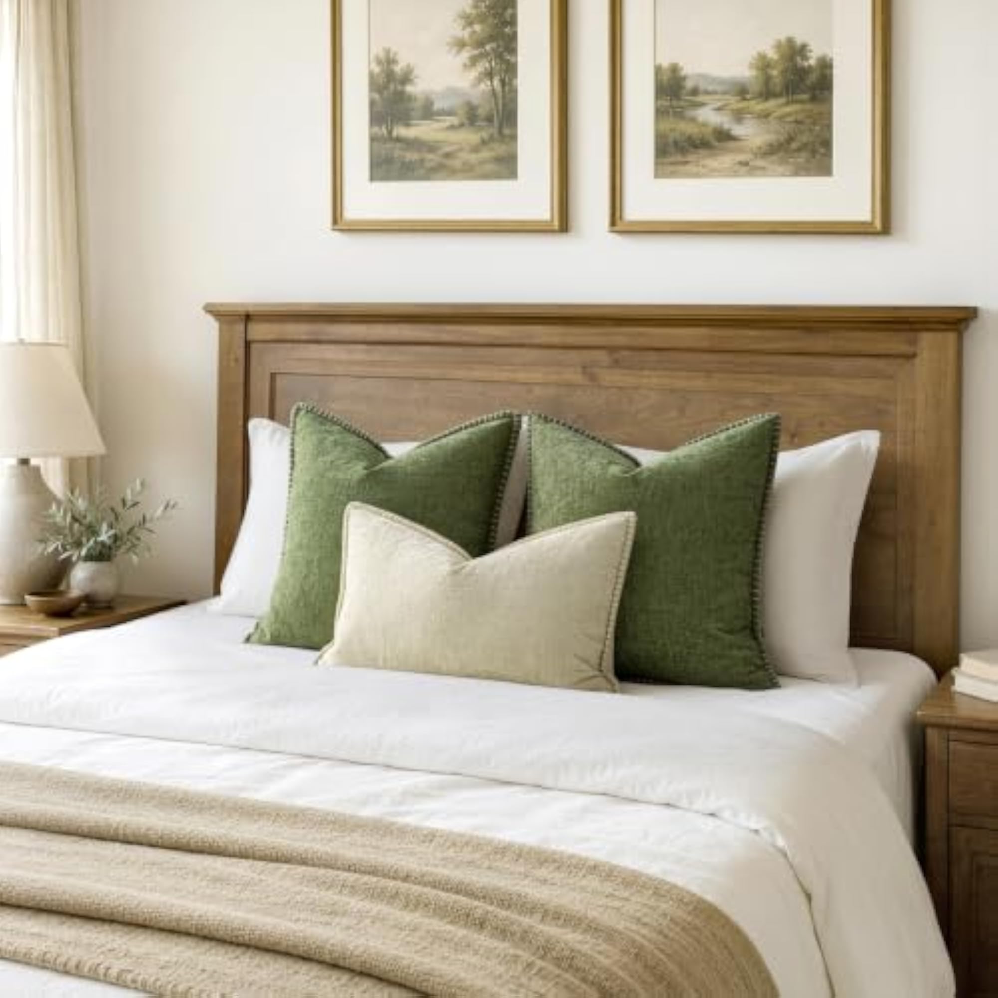 Decorative Couch Throw Pillow Covers, Sage Green 2 Pack
