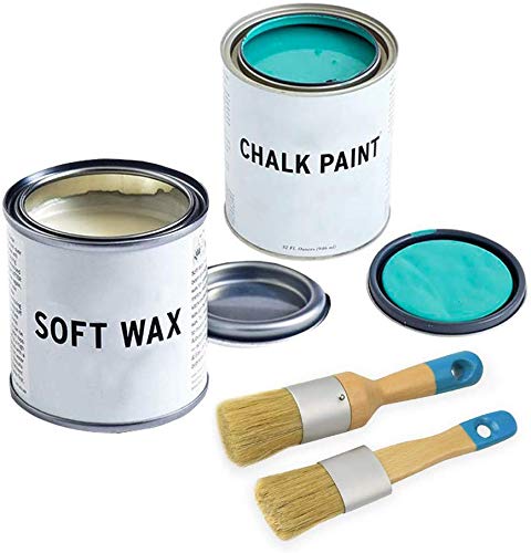 Chalk & Wax Paint Brush Set For Furniture,Diy Painting And Waxing Tool,Milk Paint,Stencils,Natural Bristles,By Maxman,Small Size #TOP3