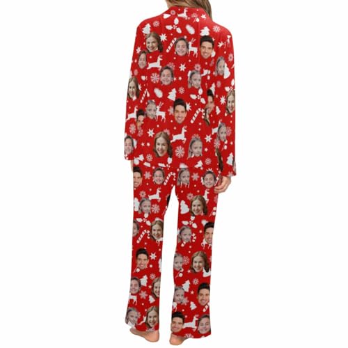 M YESCUSTOM Custom Christmas Family Matching Pajama - Personalized Funny Face Crew Neck Pajama Set for Family Adult Man Woman2