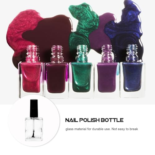 Botellas de esmalte de uñas OSALADI vacías de 15 ml con tapa y cepillo pack de 5 unidades 3