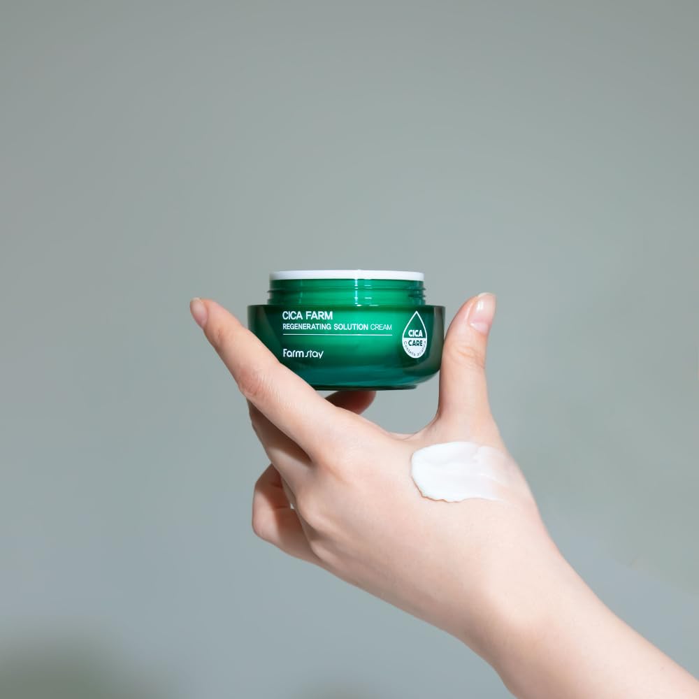 FarmStay Cica Farm Regenerating Solution Cream - Face Moisturizer - Moisturizer Face Cream Reduces Wrinkles - 1.69 oz