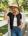 GRACE KARIN Black Cardigan for Women, Short Sleeve Button Down Sweaters, 2026 Spring Knit Sweater Tops Black XL