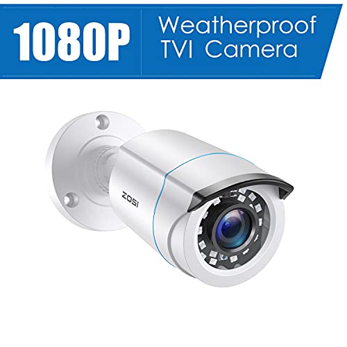 Image of ZOSI 4 Pack 2MP 1080p HD-TVI Home Security Camera Outdoor Indoor 1920TVL,24PCS LEDs,80ft Night Vision, 90View Angle, Weatherproof Outside Surveillance CCTV Bullet Camera