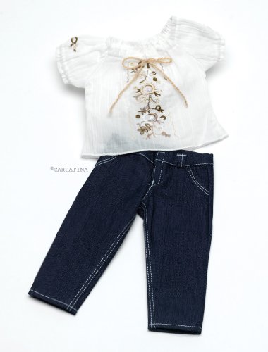 Chic Jeans & Peasant Blouse - Fits 18' American Girl Dolls