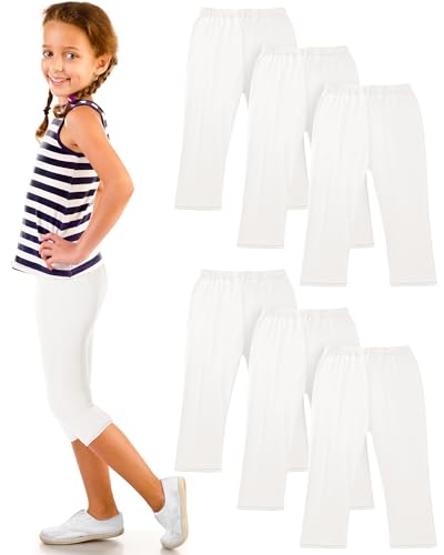 Lot de 6 leggings capris pour filles : le legging court d'été anti-frottement pour l'école