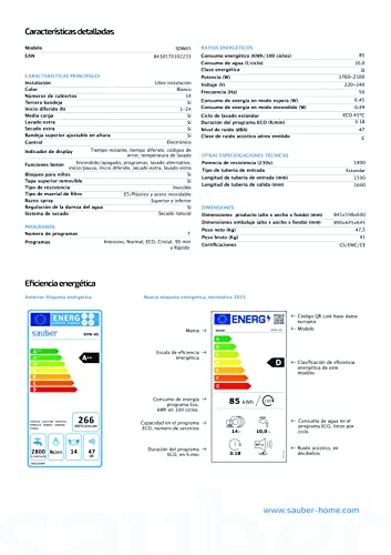 Sauber-Lavavajillas-60cm-SDW65-A-14-cubiertos-Color-Blanco-3-bandejas-INDICADORES-LED