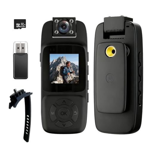 Fonykadpt 4K WiFi Body Camera with 180° Rotatable Lens, Infrared