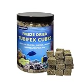 JADINGSFARM Freeze Dried Tubifex Worms Cubes 3.5 oz – High Protein Floating Fish Food Treat for Betta, Discus, Cichlids, Tropical Fish, Goldfish, Koi & Turtles