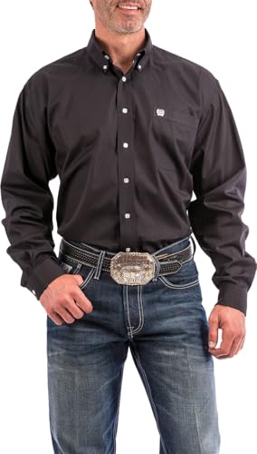 Cinch Men's Classic Fit Long Sleeve Button One Open Pocket Solid Basic