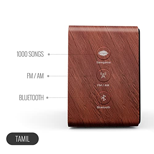 Image of Carvaan Saregama Mini+ (Plus) Tamil Portable Music Player with 1000 Preloaded Evergreen Tamil Songs, 10 Watt Speaker, Handsfree Calling, Bluetooth /FM /AM /AUX (Vintage Brown)