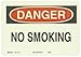 Brady 47171 10" Width x 7" Height B-120 Premium Fiberglass, Black and Red on White Sign, Header "Danger", Legend "No Smoking"