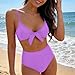Bathing Suits 2026 Womens Tie Front Knot Two Piece Swimsuit High Waisted Sexy Bikini Set Fashion Comfy Swimwear Purple