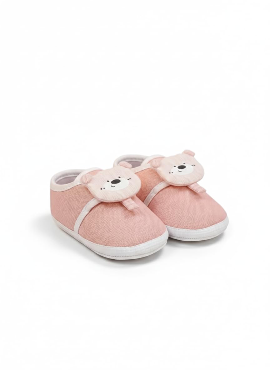 Newborn Baby Shoe | Baby First Walking Shoes | Soft Cotton Booties with Cute Teddy Design | Hook and Loop Closure | for Infants, Newborn Baby | 0 to 6 Months | New Born Baby | Zero to Six Months-image-34