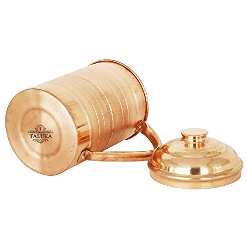 Copper Jug Pitcher Drinkware Water Storage Serve Ayurveda Good Health Benefits (57.5 Oz) #TOP1
