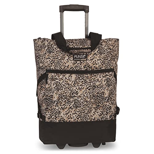 Punta Wheel Print Einkaufstrolley Einkaufsroller Einkaufswagen Shooping Trolley 10008, Farbe:Schwarz/Beige