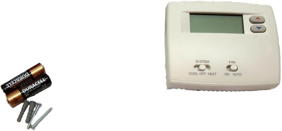 1F86-0244 Non Programmable Wall Thermostat Heat/Cool, for Heat Pump, Display: LCD, Dimensions 4.8" W x 3.8" H x 1.5" D 2-Square Inch Blue Display 5+1+1 Day Programmable, for 24VAC
