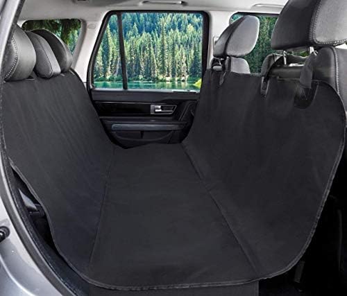 BarksBar Original Pet Seat Cover for Cars - Black, WaterProof & Hammock Convertible (Standard, Black)