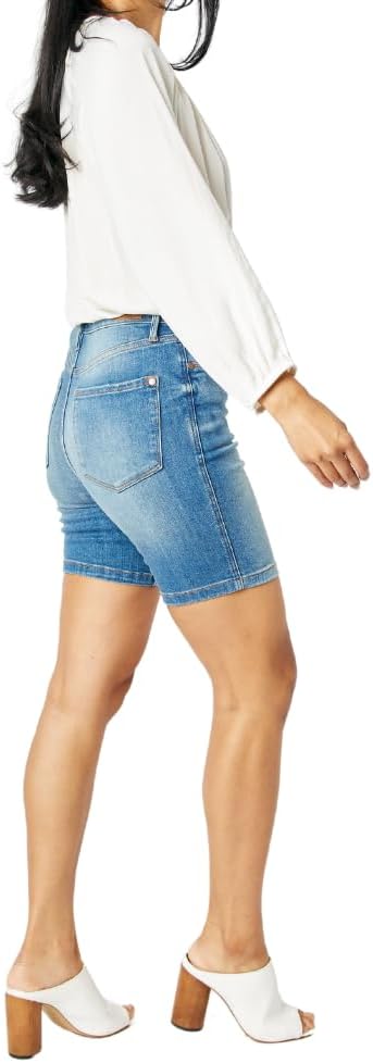 Judy Blue High Waist Tummy Control Double Button Bermuda Shorts