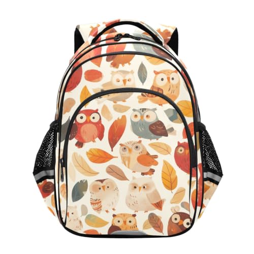 Sac à dos enfant 3-12 ans sur le thème des chouettes, grand cartable scolaire mixte