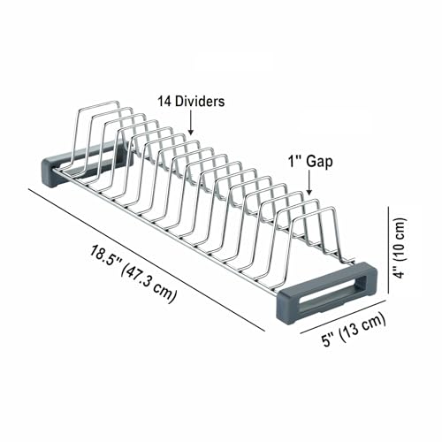 Image of Topaz Stainless Steel Saucer Rack 20 Inch /Modular Kitchen Accessories /Kitchen Insert /Tandem Basket /Kitchen Accessories, Tiered Shelf