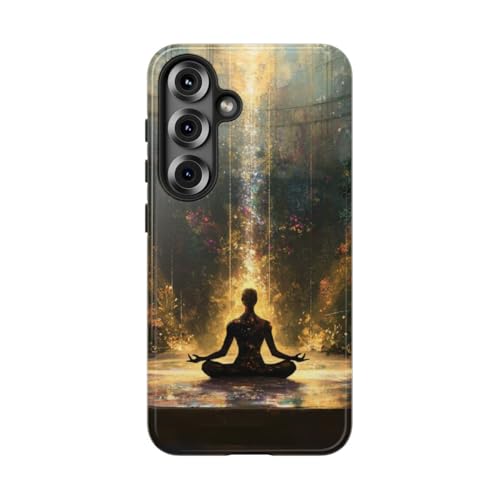 Silhouette méditante coque Samsung S25 pour sublimer vos séances de yoga
