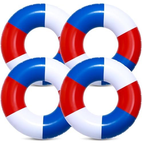 4 Pcs Inflatable Swimming Float Tools 35Inch Red White...