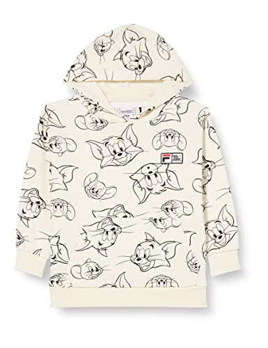 Sweat à capuche FILA Tulsa AOP mixte enfant imprimé noir et blanc pour le sport