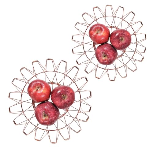 Zuasdvnk Obstschale für Küchentheke, und Gemüsekorb | Faltbarer Obstkorb, Draht-Obstkorb, Mehrzweck-Organizer für flexible Lebensmittel