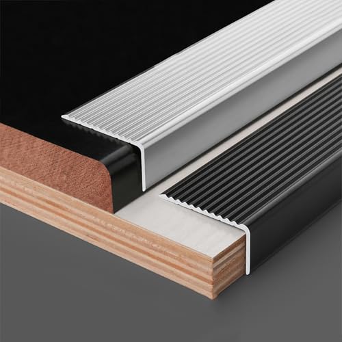 Profilé Antidérapant pour Marches en Aluminium Gris | Nez de Marche Sécurisé 20x40mm - 2