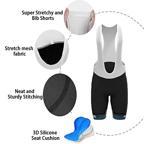 HOMTOL Abbigliamento Ciclismo Set Manica Corta Tuta Ciclismo Uomo Completo Ciclismo Estivo Per Bici Da MTB Con Pantaloncini Imbottiti in Gel Traspirante e Ad Asciugatura Rapida