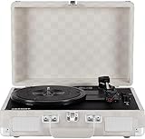 Crosley CR8005F-AC Cruiser Plus Vintage 3-Speed Bluetooth in/Out Suitcase Vinyl Record Player Turntable, Almond Checkerboard