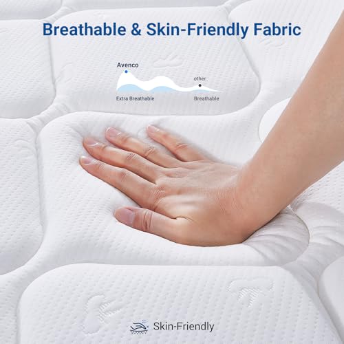 Image of Avenco Full Mattress, 10 Inch Hybrid Full Size Mattresses in a Box, Colchones Full Size with Comfort Foam and Pocket Coils for Pressure Relief Motion Isolation