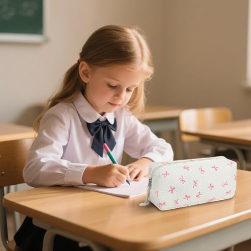 Image of LEDAOU Cute Pencil Case for Kids Girls Boys Pencil Pouch kawaii Pen Pencil Box Bag Holder for School Students (Pink Bow)