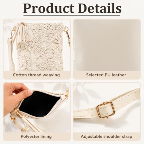 Image of PALAY Sling Bag for Woman Boho Canvas Phone Shoulder Bag Casual Mobile Pouch Crossbody Bag for Travel