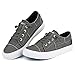 JENN ARDOR Slip On Canvas Shoes for Women Low Top Fashion Sneakers Comfortable Walking Flats Grey 7