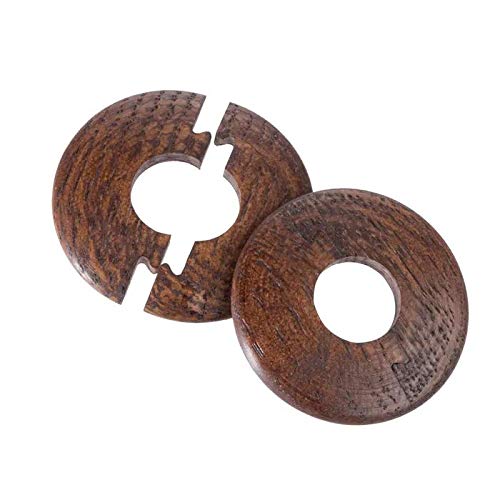 Walnut Stained Solid Oak Radiator Pipe Cover, Pipe Rose, Jigsaw - X2 Covers per Pack