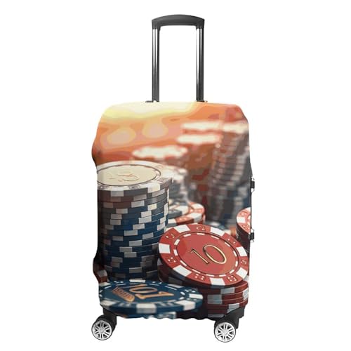 Casino Chips Printed Luggage Cover Protector, Fits 18-32 Inch Luggage