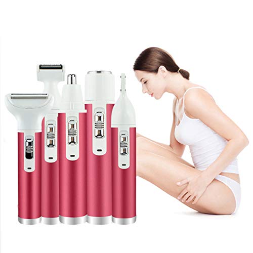 Elektrorasierer Damen Gesichtshaarentferner 5 In 1 Gesichtspflege Werkzeuge Nase Ohren Augenbrauen Trimmer Cordless USB Rasierer Fauay