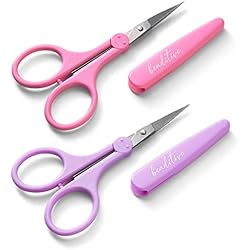 Beaditive detalle de alta precisión tijeras set (2-pc) sharp, bellas consejos | corte de papel, el scrapbooking, costura, hacer a mano | acero inoxidable | cubierta protectora (Pastel)