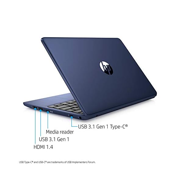 HP Stream 11.6-inch HD Laptop, Intel Celeron N4000, 4 GB RAM, 32 GB eMMC, Windows 10 Home in S Mode with Office 365 Personal for 1 Year (11-ak0010nr, Royal Blue)
