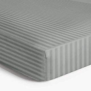 Fitted Sheet Super king 25cm Soft Brushed Microfiber with Satin Stripes Fade Resistant Easy Care Breathable Bed Sheets (Ochre, Super King)