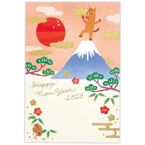 ホールマーク はがき箋 年賀ハガキ 箔 富士山登頂うま 847456のサムネイル