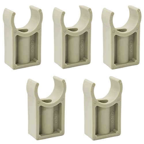 AERZETIX - C66830 - Set di 5 morsetti/clip di fissaggio semplice Ø25mm - PPR/polipropilene/ - supporto a parete/pavimento per tubo acqua Ø25mm - impianto idraulico riscaldamento sanitario montaggio
