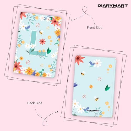 Image of Initial L Premium Soft Bound Notebook Diary for Girls and Women (B6, 90 GSM, 160 Ruled Pages) Floral Design Notebook Journal Diary