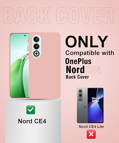Image of LIRAMARK Liquid Silicone Soft Back Cover Case for OnePlus Nord CE4 5G (Pink)